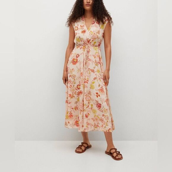 Mango Textured Floral Printed Dress New - Picture 2 of 9